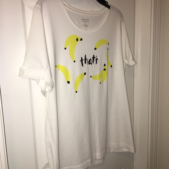 🟡KATE SPADE PRE-LOVED AUTHENTIC ‘THAT’S BANANA’ WHITE/YELLOW BANANAS TSHIRT - Picture 11 of 14